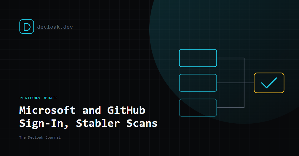 Microsoft and GitHub Sign-In Are Here, and Scans Are Now More Stable