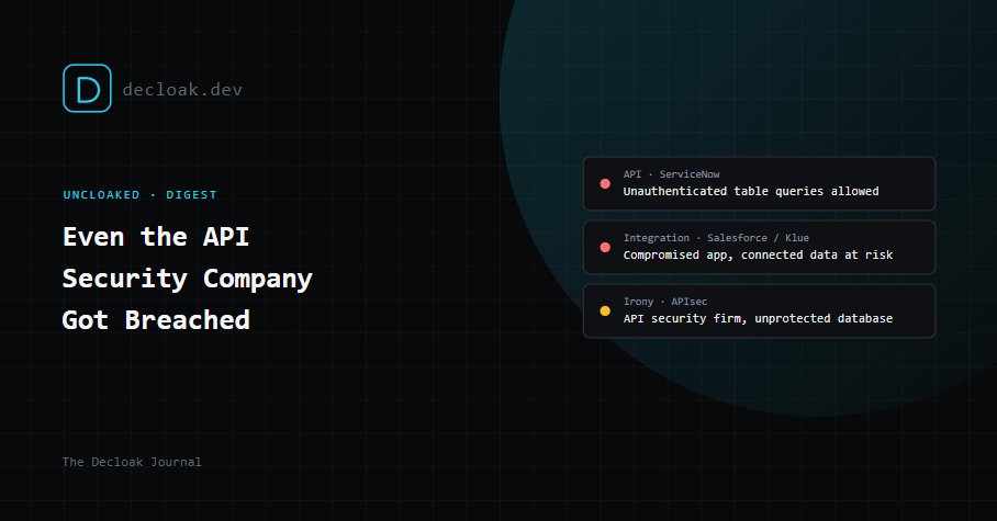Uncloaked: Even an API Security Testing Company Got Breached by an Unprotected Database