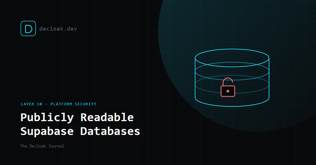 Why Your Supabase Database Might Be Publicly Readable (And How to Check in 30 Seconds)