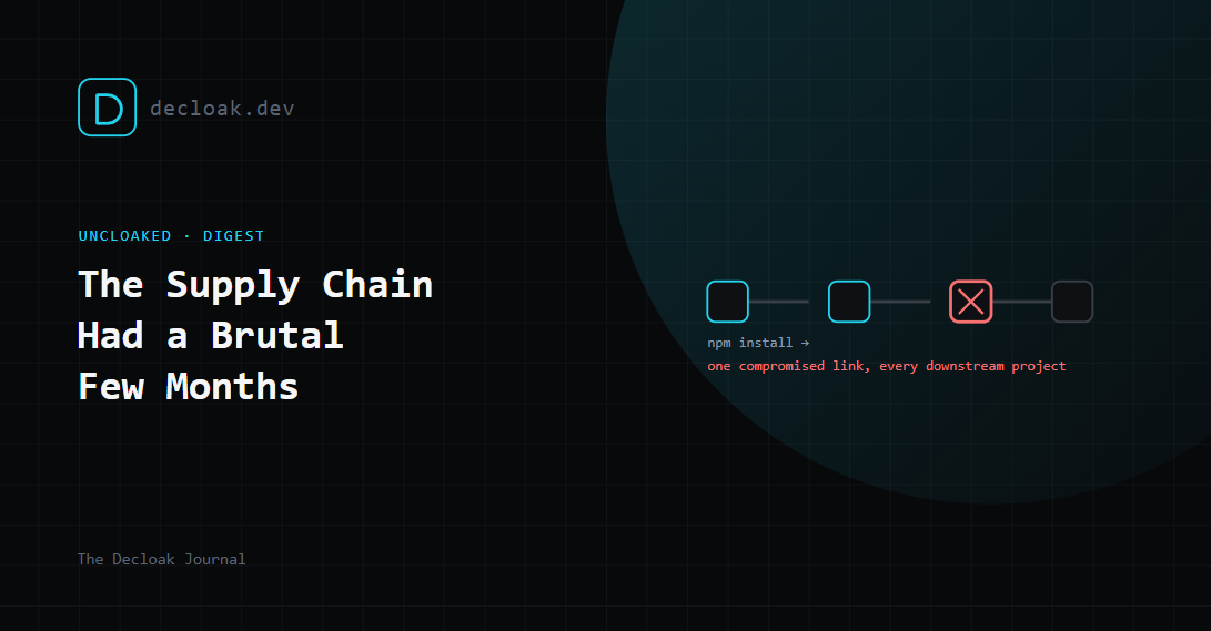 Uncloaked: The Software Supply Chain Had a Brutal Few Months (And It's Not Over)