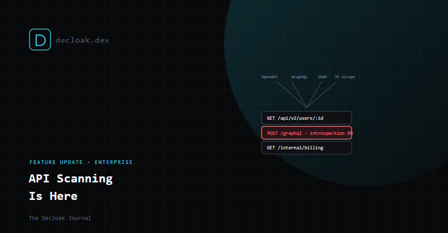 API Scanning Is Here: Decloak Now Finds and Tests Your REST, GraphQL, and SOAP Endpoints